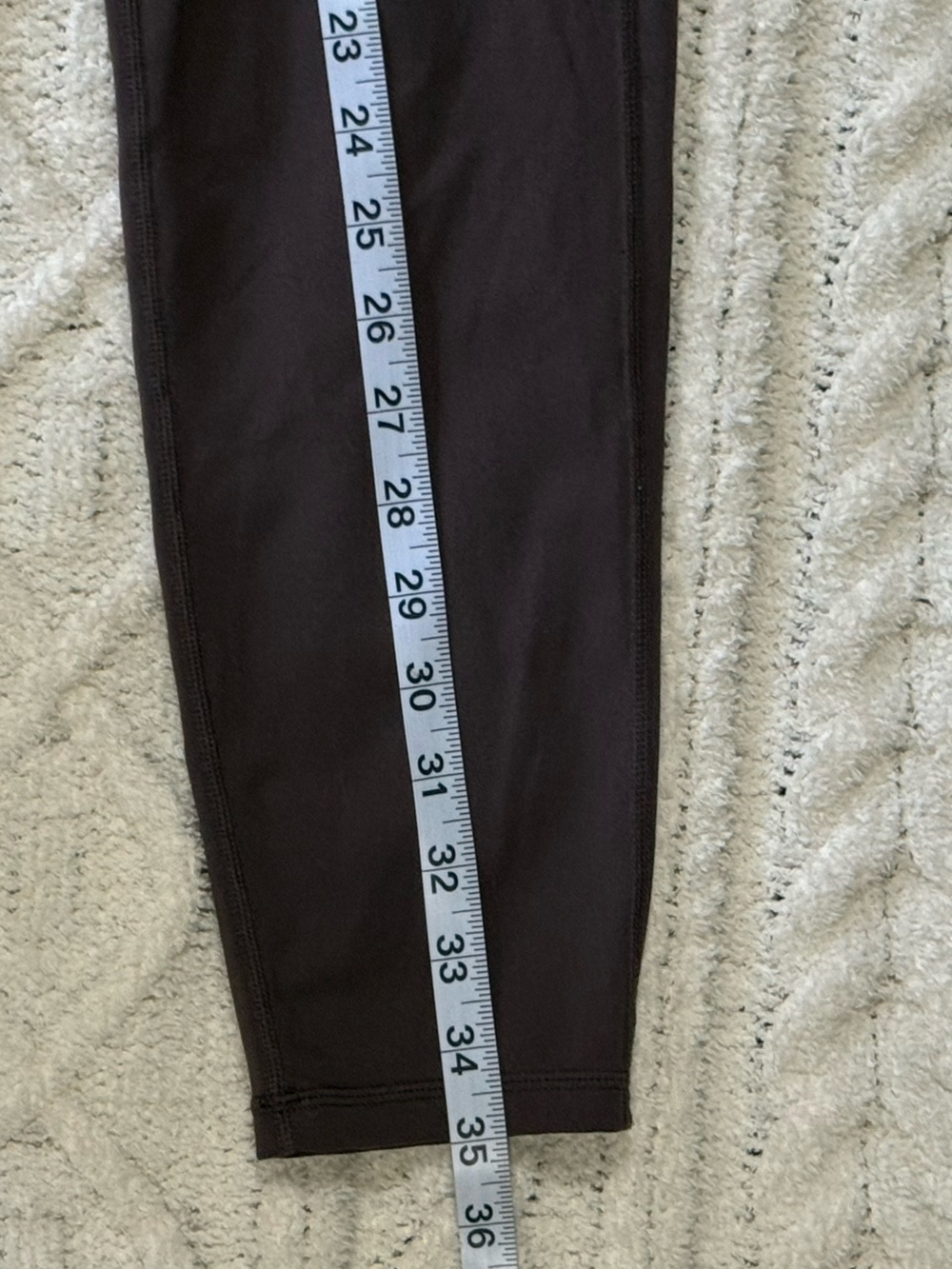 GapFit Sky High Studio Pocket Leggings Brown High Rise Yoga Athletic Pants Large - Picture 8 of 16